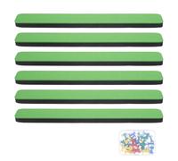 Lurrose Self-Adhesive Green Felt Bulletin Board Strip with Pushpins 6pcs for Home Office Wall Organization and Message Display