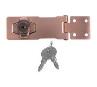 Lurrose Shed Door Latch Padlock Hasp Reliable Stainless Steel Iron Cabinet Door Lock with Installation Screws Lock Plate Quick Installation Brown Sleek Modern Glossy Finish for Filing