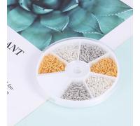 Lurrose Sheep Eye Screws Set about 600 Pcs Plating Iron Multi-purpose round Threaded Hooks for Easy Installation in DIY Jewelry and Clay Sculptures Random Color