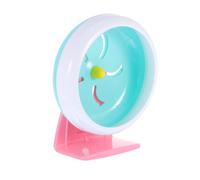 Lurrose Silent Hamster Running Wheel with Stand Material Pet Exercise for Gerbils Mice Animals Quiet Closed Design Prevents Foot Injury Cage Accessory for Active Pets Random Color