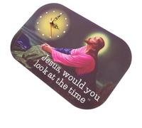 Lurrose Silent Jesus Prayer Wall Clock 28x18.5cm Religious Decorative Non-ticking Hanging Clock for Home Bedroom