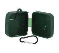 Lurrose Silicone Earbud Case for Nothing Ear 2024 Wireless Earphone Storage Bag with Carabiner Soft Cartoon Cover Dark Green Anti-scratch Lightweight Compatible with Nothing Ear