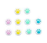 Lurrose Silicone Joystick Protective Covers with Cat Paw Pattern 10pcs Flexible and Increase Friction Thumb Grips Random Color for Game Machine Controllers