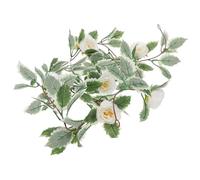 Lurrose Silk Rose Garland Faux Flower Vine with Green Leaves Lifelike Floral Hanging Decoration for Wedding Doorway Staircase Christmas Porch Swag Seasonal Home Accent