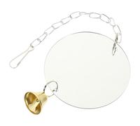 Lurrose Silver Acrylic Parrot Mirror Plaything Bird Mirror and Bells for Playing and Decoration Suitable for Bird Cages