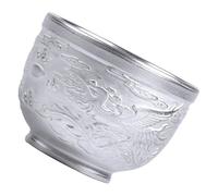 Lurrose Silver Enamel Ceramic Small Tea Cup Single Teacup for Kung Fu Tea Ceremony and Sake Serving Suitable for Home