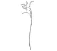 Lurrose Silver Metal Plum Blossom Hairpin High Gloss Finish, Modern Chinese Style Hair Accessory for Women, Versatile Use for Daily Wear and Occasions