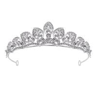 Lurrose Silver Rhinestone Design Zinc Alloy Material Headband Bride for Comfortable and Easy to Wear, for Wedding Photo Activity and Proposal Accessories
