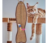Lurrose Sisal Cat Scratching Pad Protective Hanging Pad Warm in Winter Fish Shape Random Color with Feeding Port and Random Accessories for Furniture Protection by Cats