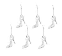Lurrose Small High Heel Shaped Xmas Ornaments Glass Decorations Hanging Lanyard for Party and Birthday