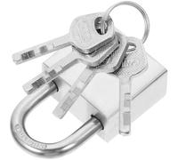 Lurrose Small Locks with Keys Mini Padlock 30Mm Stainless Steel for Office Drawers and Family Doors Silver Luggage Lock Random Style