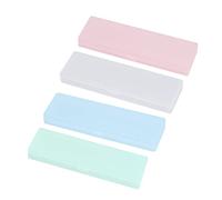 Lurrose Small Size Stationery Box Set 4pcs Pen Case Pencil Storage Transparent Frosted White Green