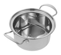 Lurrose Small Stainless Steel Cooking Pot with Lid, Rust-Resistant and Easy to Clean, Multi-Function Soup and Noodle Pot for Home Use, Simple and Practical Design