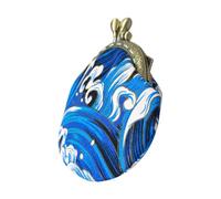 Lurrose Small Wallet Coin Holder Bag Fashionable Cotton Highly Practical Portable Women Hand-held Style for Everyday Use with Cartoon Wave Pattern Design