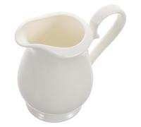 Lurrose Small White Ceramic Milk Jug 280ml with Handle, Mini Porcelain Creamer Pitcher for Coffee, Tea, and Sauce Serving in Home Kitchen