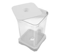 Lurrose Small White Desktop Fish Tank for Office Desk - Compact 17.5X14.3Cm Ecological Aquarium with Feeding Holes, Mini Betta Fish Bowl and Ornamental Habitat for Shrimp and Goldfish