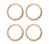 Lurrose Small Wooden Mirror Set 4Pcs 3 Inch Round Compact Pocket Mirrors Travel Handheld Makeup Mirror for Women Girls Purse