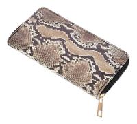 Lurrose Snakeskin Pattern Wallet Pu Large Capacity Zipper Lightweight Mobile Phone Card Organizer Practical Use for Travel and Social Events Women