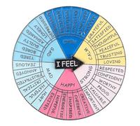 Lurrose Social Rotating Emotion Wheel Brooch Creative Brooch Creative Vintage Alloy Pin with Colorful Wheel Design, Portable and Displays Different Emotions, for Social Events