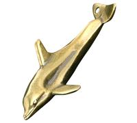 Lurrose Solid Brass Dolphin Keyring Pendant Retro Ocean Animal Charm for DIY Jewelry Making and Hanging Decor, Small Cute Sea Creature Keychain Accessory,