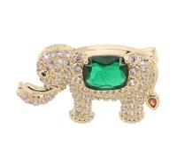 Lurrose Sparkly Elephant Brooch Pin for Women, Copper and Zirconia Small Animal Lapel Pin, Lightweight and Resistant to Oxidation, for Daily Style and Shawl Accessories