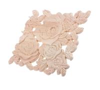 Lurrose Square Wood Appliques Onlays: Unpainted Wooden Carved Flower Carvings Decals for Wall Cupboard Mirror Door Bed Cabinet Dresser Furniture Refurbish Project