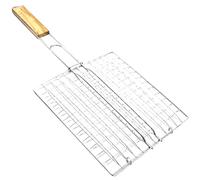 Lurrose Stainless Steel Bbq Grill Basket with Barbecue Wire Mesh, Portable Outdoor Grilling Net for Camping and Backyard Barbecue, Sturdy Grill Rack Accessory