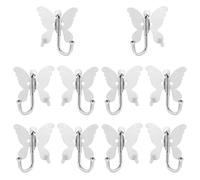 Lurrose Stainless Steel Butterfly Wall Coat Hooks for Hanging Keys and Coats, Space Saving and Versatile Usage, Elegant Silver Design Suitable for Car and Outdoors