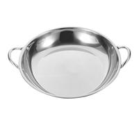 Lurrose Stainless Steel Cooking Pot with Double Handle for Home Use, Heat-Resistant and Dry Pot for Kitchen Cooking and Korean Style Meals