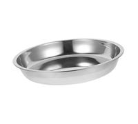 Lurrose Stainless Steel Dinner Plate Thick Round Flat Pan for Grilling Baking Steaming Lightweight Kitchen Food Container for Camping Picnic Party