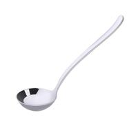 Lurrose Stainless Steel Soup Scoop Long Handle Serving Spoon for Hot Pot Ramen Polished Kitchen Utensil with Large Ladle Head for Food Serving at Home and Restaurant