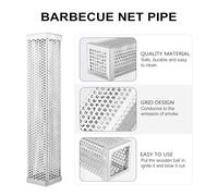 Lurrose Stainless Steel Square Pellet Smoker Tube Bbq Accessories for Hot Cold Smoking Grills Barbecue Tool for Pork Ribs Sausages Cheese Fish and Vegetables