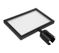 Lurrose Stanchion Sign Holder A4 Horizontal Black Frame for Safety Barriers Queue Control Posts with Sturdy Stainless Steel Compatible with Airport and Event Crowd Management