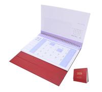 Lurrose Standing Desk Calendar Red Thick Flip Daily Monthly Planner with Blank Blocks Space Saving Design Productivity Booster for Office School
