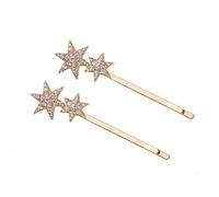 Lurrose Star Hair Clips 4PCS Bobby Rhinestone Star Hair Metal Bobby Vintage Hair Accessories (Golden) Metal Hair Clips