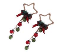 Lurrose Star Shaped Christmas Bell Pendant Metal Hanging Decorations Retro Party Door Knob Hanger for Xmas Farmhouse Home