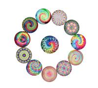 Lurrose Sticker Jewelry for and Ethnic Creating Pattern Custom Making 20pcs Patches with Colorful Spiral, Floral Design Glass Gems Ornaments for Crafts and Keychains