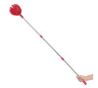 Lurrose Stiff Bristle Cobweb Brush, 55 Inch Long Handled Duster for Spider Web Removal, Extendable Cleaning Brush for High Ceiling Fans, Roofs, Walls & Outdoor, Telescopic Splicing Pole