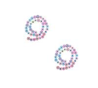 Lurrose Strings Evil Eye Polymer Clay Flatback Beads Flat Charms for DIY Bracelet Necklace Jewelry Making Accessories Craft