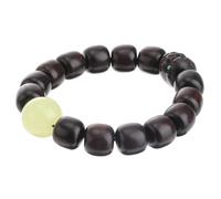 Lurrose Sturdy Ebony Beads Bracelet Comfortable for Wearing Practical Black Buddhist Jewelry Strand Suitable as A with Vintage Retro Style