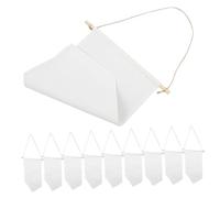 Lurrose Sublimation Blank Fabric Banner for Enamel Pin Display with Linen and Wood Material, Sturdy Wall Hanging Flag for Kids Room Decoration and Pin Collection Display