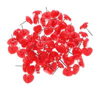 Lurrose Thumbtacks in Red 150pcs Multi-function Heart Shaped Push Pins with Pp and Iron Material, for Marking Locations on Maps for Art and Craft Activities and Home Accessory