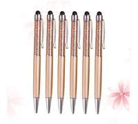 Lurrose Touchscreen Stylus Pen Ballpoint Metal Tip 6 Pack Golden Diamond Capacitor Stylus for Tablets Crystal Pens