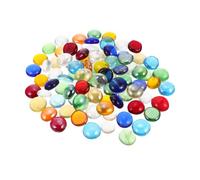 Lurrose Transparent Mixed Color Flat Glass Pebbles for Vase Fillers Aquarium Stones Handmade DIY Mosaic Beads Smooth Polished Decorative Glass Marbles for Candlesticks and Floral