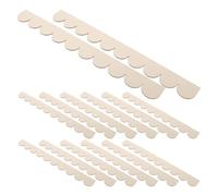 Lurrose Unfinished Craft Project 20pcs for Wood Edge Trim Scalloped, Wooden Versatile Application, Beige Wooden Border Strips Door Frame Decoration for Indoors Parent Interaction