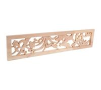 Lurrose Unfinished Wood Carved Appliques for Bedside Cabinet, 44X10Cm Chinese Style Flower Carving Decals, DIY Wooden Furniture Decoration Embellishments for Home Cabinet and Door
