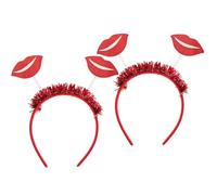 Lurrose Valentine's Day Headband: 2pcs Red Sexy Lip Headbands - Holiday Head Bopper for Valentines Wedding Birthday Party Favor