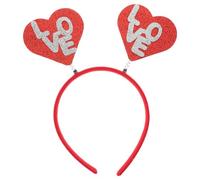 Lurrose Valentine's Day Red Heart-shaped Headband for Women Comfortable to Wear Felt and Glitter Material Party and Dress up Accessories