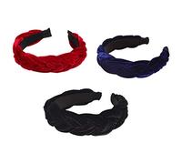 Lurrose Velvet Headbands Wide Twisted Knotted Headband 90s Vintage Twisted Knotted Hairband Accessories for Girl Women 3pcs