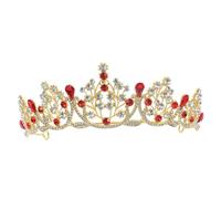 Lurrose Vintage Baroque Rhinestone Tiara Crown for Women Bridal Wedding Party, Alloy Material, Comfortable to Wear, Elegant Headwear for Bride and Ladies